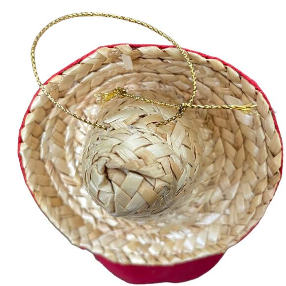 Mexican Santa Figure Piñata Sombrero Hanging Ornament Handcrafted RARE - Picture 7 of 16